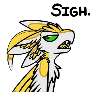😒 SIGH. suspiro, frustração, aborrecimento, expressão, desenho animado, animal, meme, palavra telegram sticker