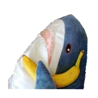 🍌 tubarão, banana, pelúcia, brinquedo, engraçado whatsapp sticker