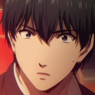 🐍 Anime, Junge, Charakter, Porträt, Besorgt, Ausdruck telegram sticker