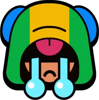 ▪️ Leon Brawl Stars video game, menangis, sedih, emoji, karakter, Brawl Stars telegram sticker