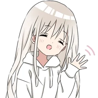 👋 Anime, Gadis, Rambut putih, Kartun, Kawaii, Lucu telegram sticker