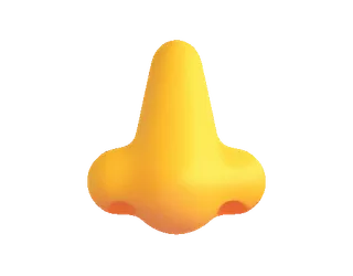 👃 hidung, kuning, bagian tubuh, emoji telegram sticker
