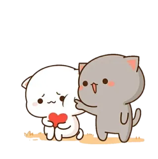 😗 кот, наклейка, мультфильм, сердце, любовь, милый telegram sticker