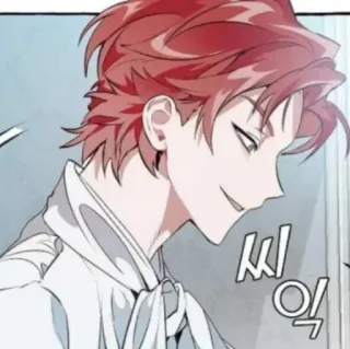 🥀 씨익 Anime, Manga, Sonriendo con sorna, Pelo Rojo, Dibujos animados, Hombre telegram sticker