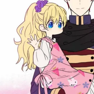 👑 animé, dessin animé, fille, robe, illustration telegram sticker