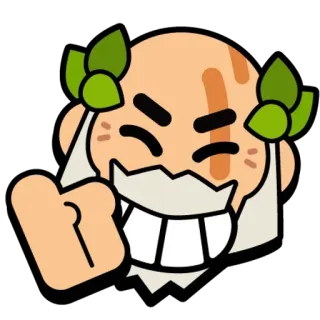 👍 character, sticker, cartoon, gesture, bald telegram sticker