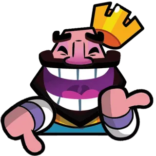 💃 King Clash Royale クラッシュ・ロワイヤル, キング, 笑い, エモート, ビデオゲーム telegram sticker