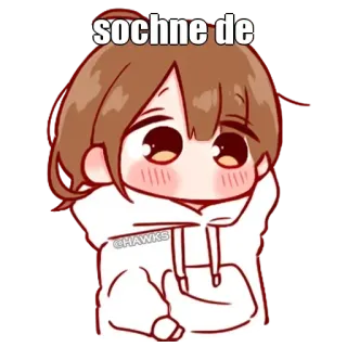 🤔 sochne de Anime, Cartone animato, Carino, Ragazza, Personaggio whatsapp sticker