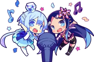 Cutie Chibi Aoki Lapis & Merli :: @line_stickers whatsapp stickers