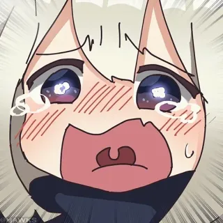 💠 Anime, weinen, katzenartig, Ohren, kawaii whatsapp sticker
