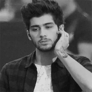 🖇 Zayn Malik 人物, 歌手, 名人, 肖像, 黑白 telegram sticker
