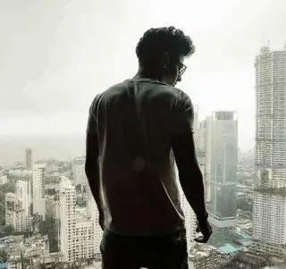 🖤 cityscape, urban, architecture, buildings, silhouette, man, view telegram sticker