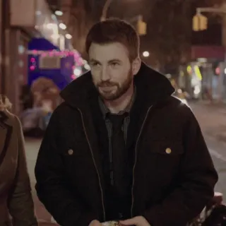 🦇 Chris Evans, attore, celebrità, ritratto, uomo, cappotto invernale telegram sticker