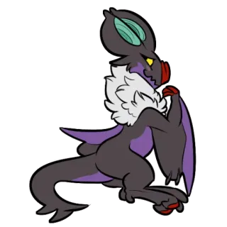 🦇 sticker, bat, cartoon, mammal, flying whatsapp sticker