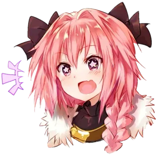 😍 Astolfo キ Anime, Fofo, Cabelo Rosa, Fanart telegram sticker
