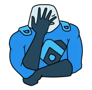 😒 Facepalm, Échec, Personnage, Dessin animé, Frustration, Erreur, Regret whatsapp sticker