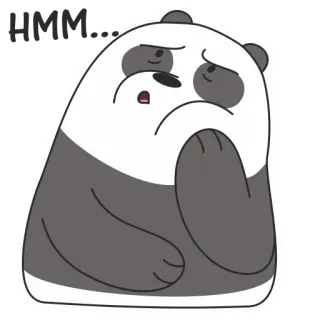 🤔 Panda We Bare Bears Panda, We Bare Bears, Kartun, Sedih, Animasi, Beruang telegram sticker