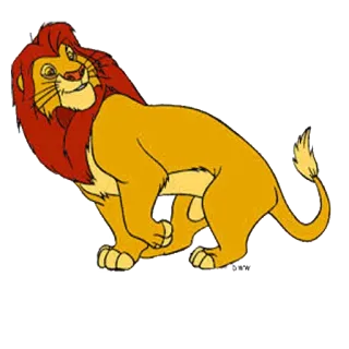 🦁 Simba The Lion King leone, animale, cartone animato, Disney, Il Re Leone, Simba whatsapp sticker