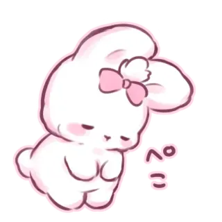 📩 ぺこ bunny, cute, kawaii, animal, sticker, pink, cartoon telegram sticker