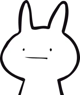 😐 Cartoon, Sticker, Tier, Weiß, Minimalistisch telegram sticker