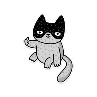 👍 고양이, 스티커, 동물, 만화, 가운데 손가락 telegram sticker