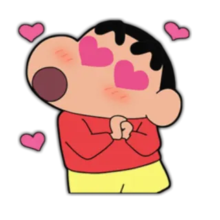 😍 Shin-chan Crayon Shin-chan anime, amor, corações, desenho animado, fofo whatsapp sticker