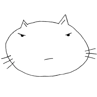 😟 Katze, grummelig, weiß, Cartoon, Tier, Haustier telegram sticker