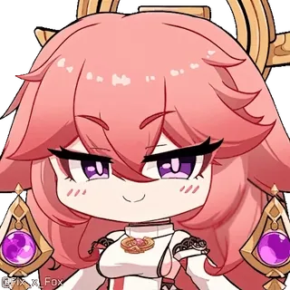 😛 Yae Miko Genshin Impact Anime, Jeu vidéo, Genshin Impact, Yae Miko, Personnage, Mignon whatsapp sticker