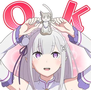 EMT! Emilia's Seriously an Angel :: @line_stickers telegram stickers
