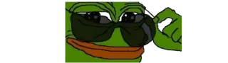 ☘ Pepe the Frog Пепе, лягушка, мем, солнцезащитные очки, круто telegram sticker