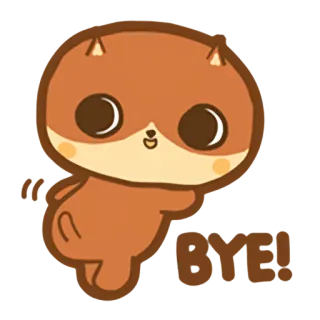 👋 BYE! sampai jumpa, perpisahan, binatang, kartun, imut, kawaii, dadah telegram sticker