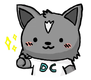 👍 DC tier, süß, cartoon, wolf, maskottchen whatsapp sticker