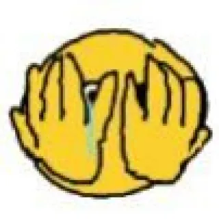 😭 Emoji, Facepalm, Triste, Mani, Giallo telegram sticker