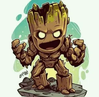 🌴 Groot Guardians of the Galaxy groot, marvel, vệ binh dải ngân hà, baby groot, cây, phim hoạt hình telegram sticker