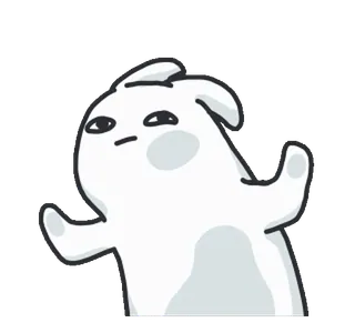 😐 Dessin animé, Sticker, Personnage, Mignon, Blanc, Animal, Lapin telegram sticker