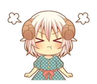 😤 Anime, Raiva, Fofo, Chibi, Desenho animado, Chifres telegram sticker