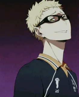 🌿 Tsukishima Kei Haikyuu!! Anime, Haikyuu, Tsukishima Kei, Manga, Siatkówka, Okulary telegram sticker