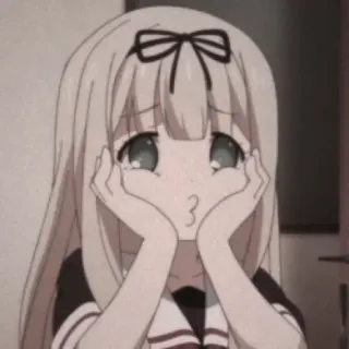 😚 Anime, Mädchen, Süß, Traurig, Manga telegram sticker