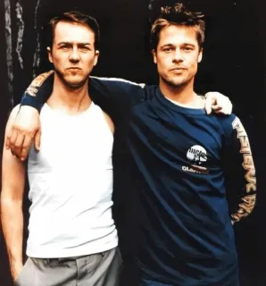 👊 Tyler Durden, Narrator Fight Club Film, Fight Club, Brad Pitt, Edward Norton, Drama telegram sticker