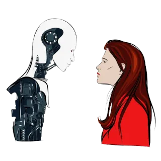 ❤️ robot, woman, technology, humanoid, artificial intelligence, future, relationship telegram sticker