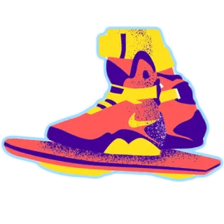 🏄 обувь, Назад в будущее, кроссовки, будущее, ретро, 80-е telegram sticker