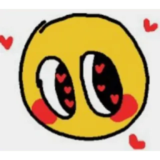 😀 Emoji, Amor, Fofo, Amarelo, Corações, Desenho animado whatsapp sticker
