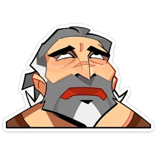 😫 Мультфильм, Мужчина, Думает, Разочарован, Иллюстрация, Персонаж telegram sticker