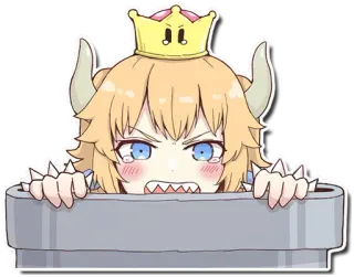 😫 Bowsette Bowsette, Fanart, Personagem, Mangá, Anime, Super Mario Bros, Crossover telegram sticker