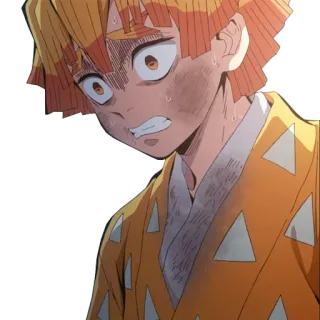 😱 Zenitsu Agatsuma Demon Slayer Zenitsu, Demon Slayer, Anime, Mangá, Personagem, Assustado telegram sticker