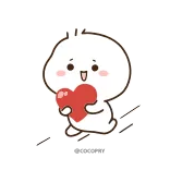 ❤️ милый, сердце, любовь, мультфильм, анимированный, персонаж telegram sticker
