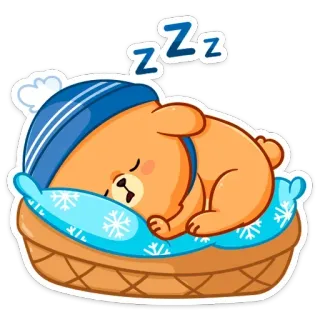 😴 zzz 困, 熊, 可爱, 卡通, 冬天 telegram sticker