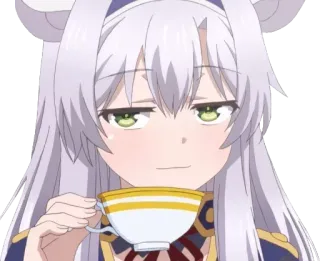 ☕️ Anime, Dziewczyna, Herbata, Słodki, Kawaii, Zadowolony telegram sticker