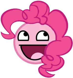 😌 Pinkie Pie My Little Pony Мем, My Little Pony, Мультфильм, Пинки Пай, Счастливый, Лицо telegram sticker