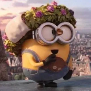 😍 Minion Despicable Me minion, wine, cartoon, flowers, cute, animated telegram sticker
